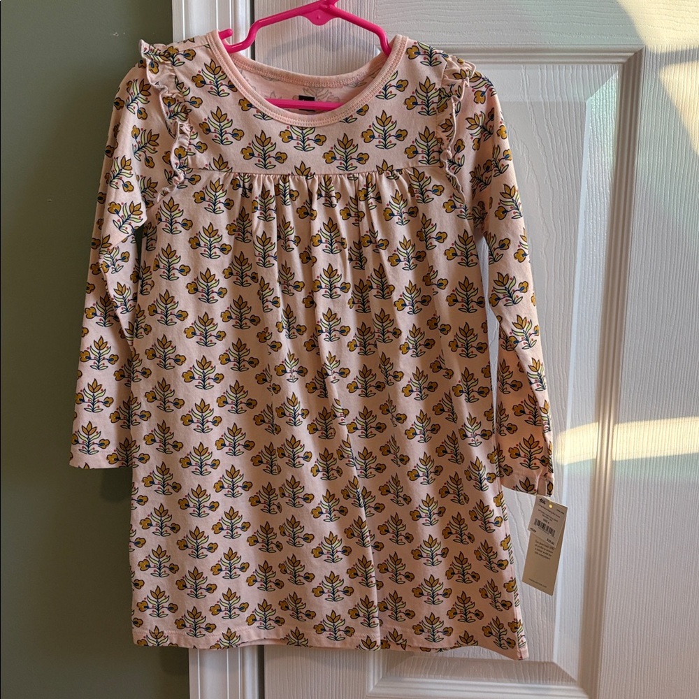 Tea Floral Long Sleeve Mighty Mini Dress